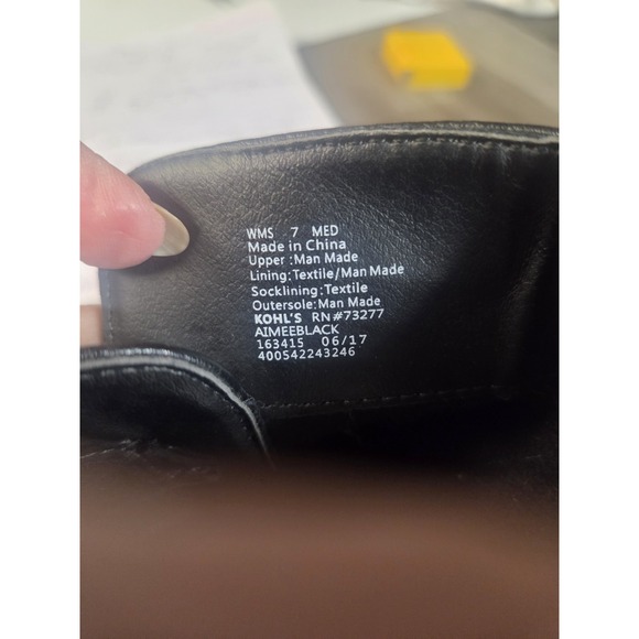 Croft & Barrow Ortholite Black Ankle Boot Side Zip Womens Sz 7 Medium - Picture 5 of 9